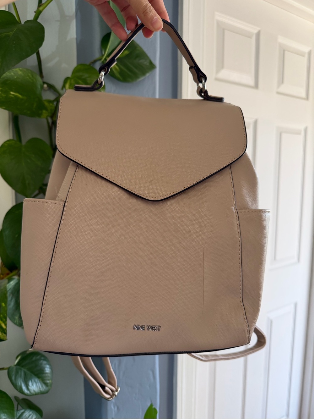 Nine West Taupe Top-Handle Backpack Purse